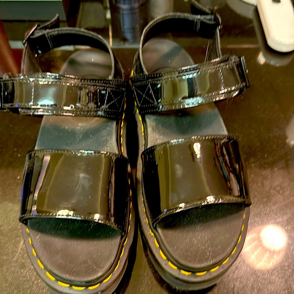 Dr. Marten. Womens Sandals. Size 38. Black Patent.  EUC